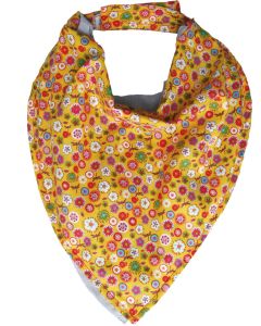 Bavoir Bandana JAUNE FLEURI
