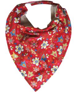 Bavoir Bandana ROUGE FLEURI